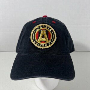 MLS‎ Mens One Size Black Atlanta United FC Iconic Adjustable Strap Back Hat NWT